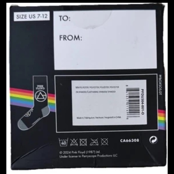 PINK FLOYD Adult's Novelty Size US 7-12 New In Box - Picture 2 of 4